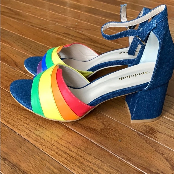 COPY - ModCloth Denim Rainbow Heels SE71043 NEW! - Picture 2 of 8